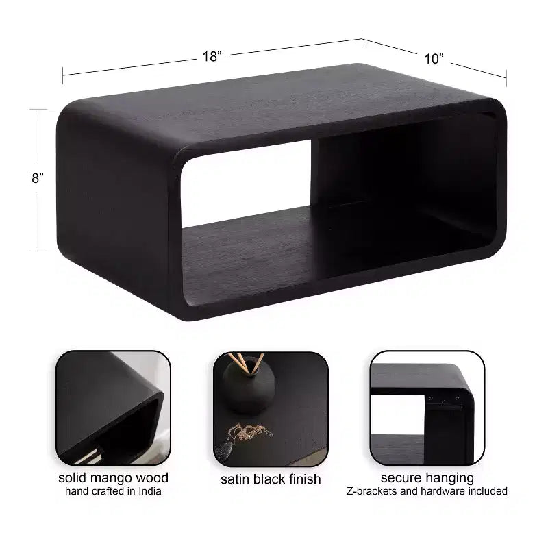 Étagère flottante noire