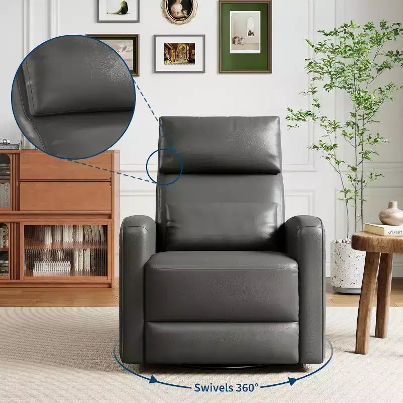Fauteuil inclinable manuel avec pivotement à 306° et fonction bascule, revêtement en similicuir doux, soutien ergonomique