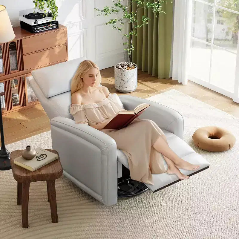 Fauteuil inclinable manuel avec pivotement à 306° et fonction bascule, revêtement en similicuir doux, soutien ergonomique