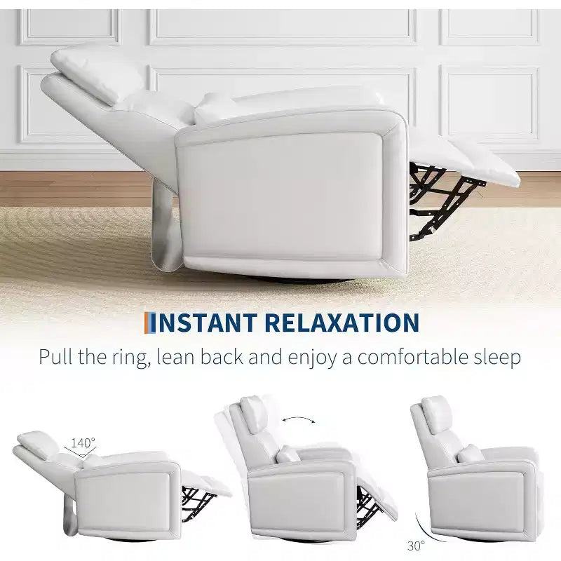 Fauteuil inclinable manuel avec pivotement à 306° et fonction bascule, revêtement en similicuir doux, soutien ergonomique