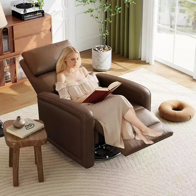 Fauteuil inclinable manuel avec pivotement à 306° et fonction bascule, revêtement en similicuir doux, soutien ergonomique