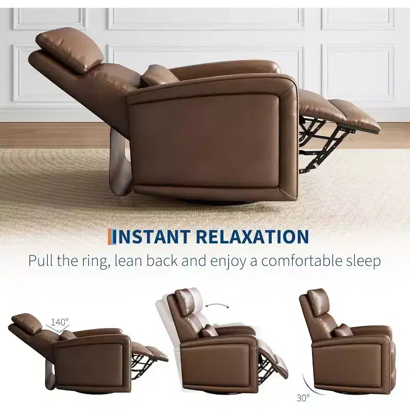 Fauteuil inclinable manuel avec pivotement à 306° et fonction bascule, revêtement en similicuir doux, soutien ergonomique