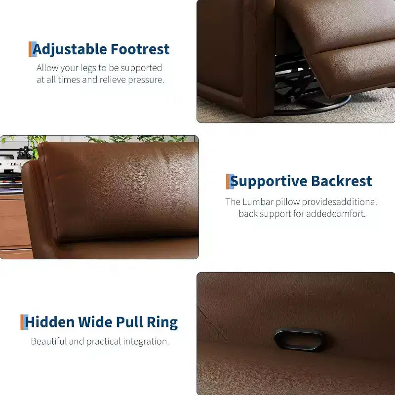 Fauteuil inclinable manuel avec pivotement à 306° et fonction bascule, revêtement en similicuir doux, soutien ergonomique