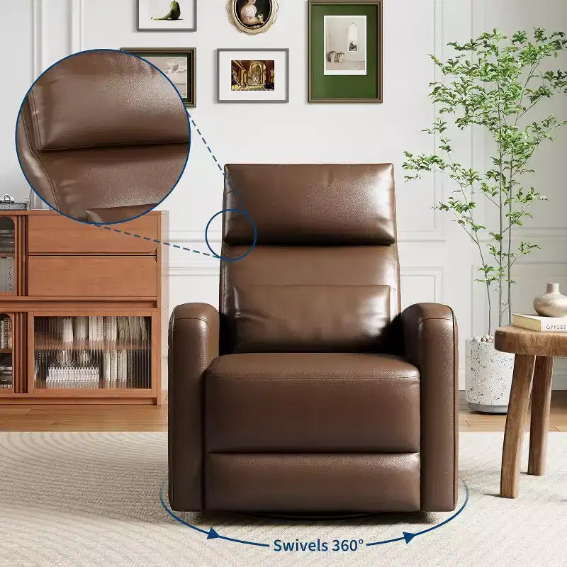 Fauteuil inclinable manuel avec pivotement à 306° et fonction bascule, revêtement en similicuir doux, soutien ergonomique