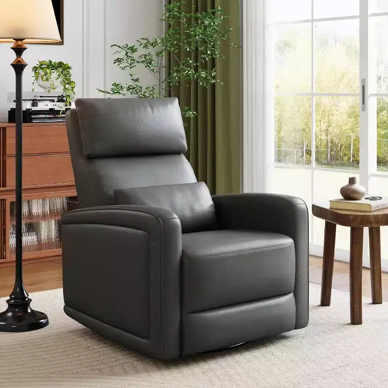Fauteuil inclinable manuel avec pivotement à 306° et fonction bascule, revêtement en similicuir doux, soutien ergonomique