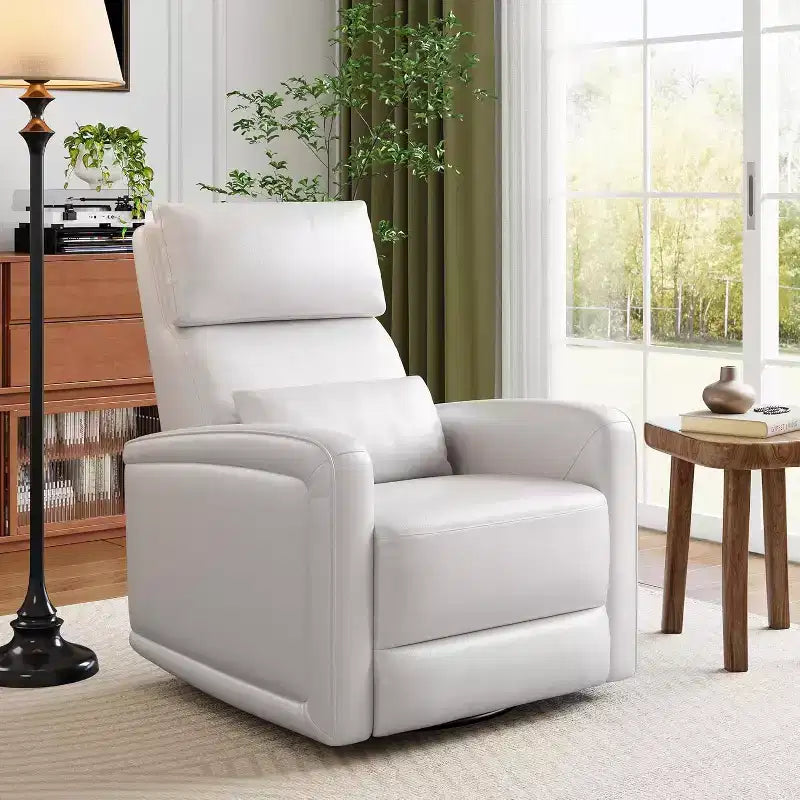 Fauteuil inclinable manuel avec pivotement à 306° et fonction bascule, revêtement en similicuir doux, soutien ergonomique