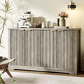 4 Doors Accent Sideboard Buffet, Fluted Modern Credenza with Doors & Shelves, Wood Storage Console, for Living Room, Entryway, Hallway