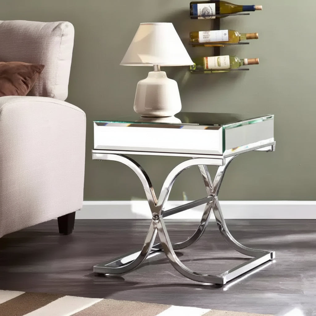 Table d'appoint à miroirs - Argent - SEI