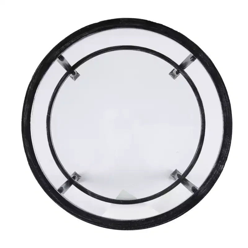 Table d'appoint ronde en métal et verre - Noir - SEI