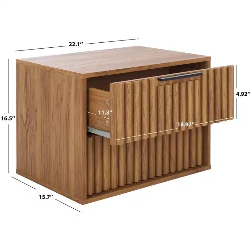 Table de chevet flottante à 2 tiroirs - NST9615