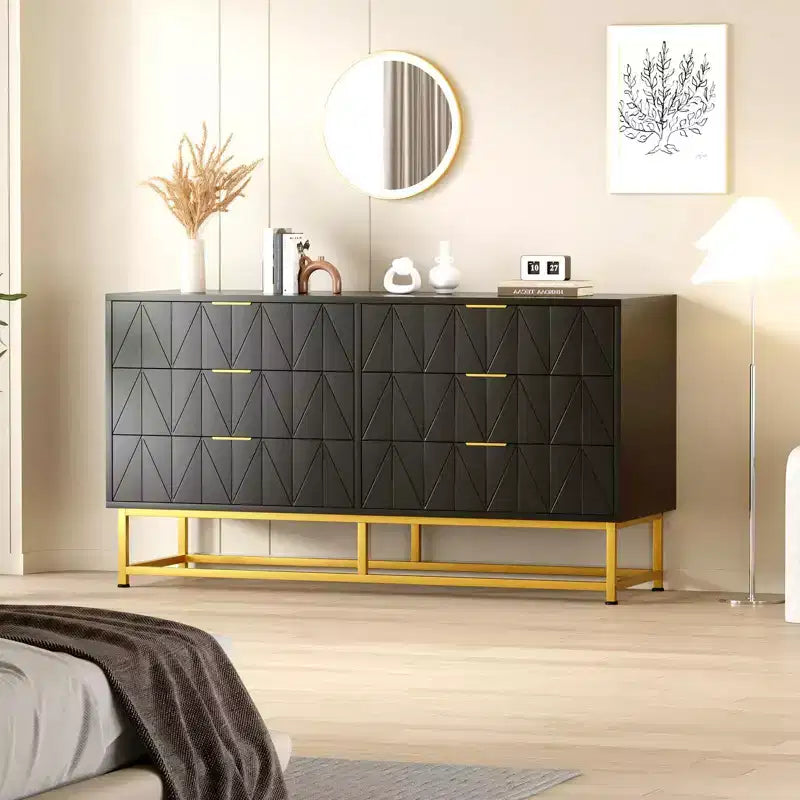 Commode de chambre à 6 tiroirs en tissu, petite commode de rangement avec plateau en bois, table de chevet/bout de canapé moderne pour placard, salon, organisateur de vêtements
