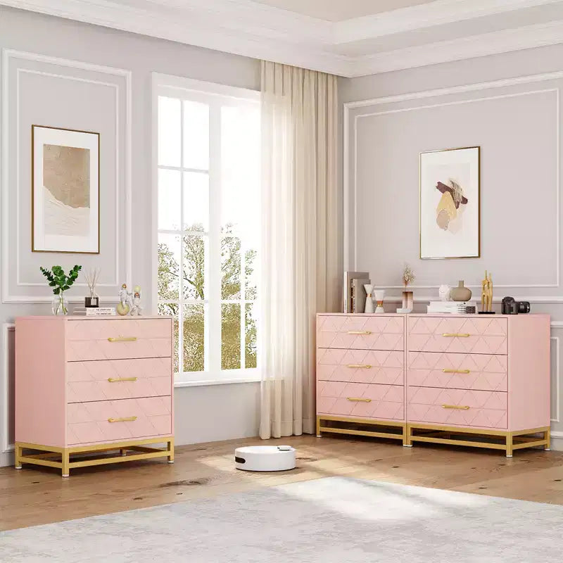 Commode à 3 tiroirs, Commode en bois pour chambre à coucher, Table de chevet pour rangement et organisation