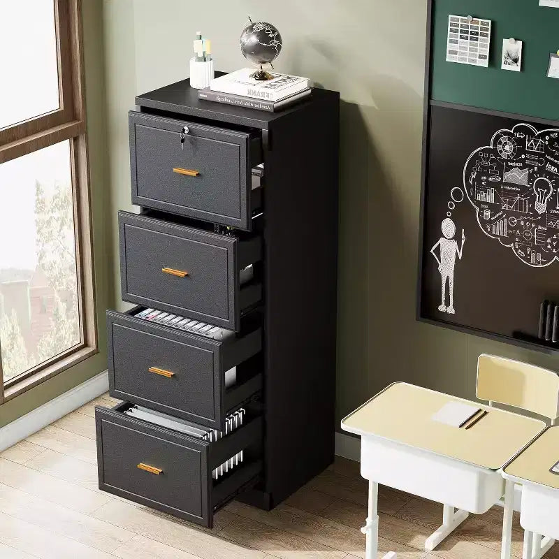 Classeur vertical à 4 tiroirs avec serrure et clé pour bureau à domicile
