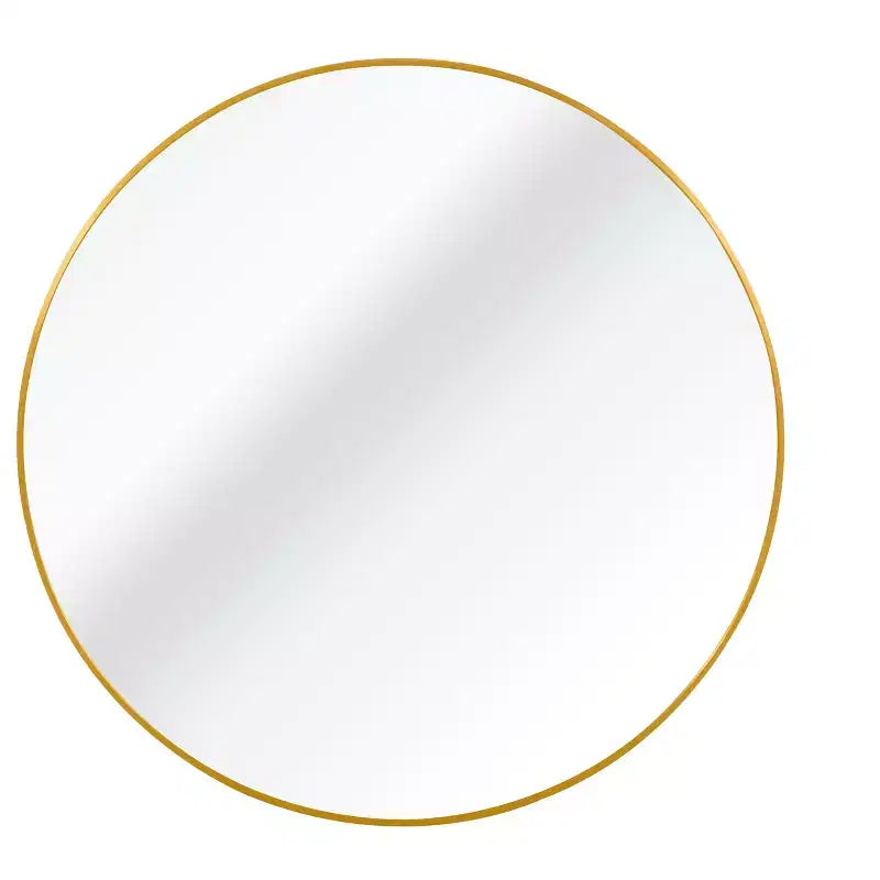 Miroir rond de salle de bain mural avec cadre en métal doré de 24 pouces.
