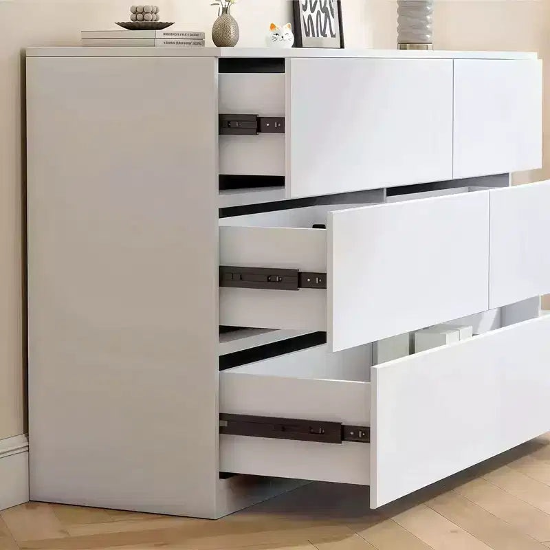 Commode à 6 tiroirs profonds pour chambre à coucher, commode moderne en bois avec grand espace de rangement, grande table de chevet pour salon, entrée