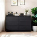 Commode à 6 tiroirs profonds pour chambre à coucher, commode moderne en bois avec grand espace de rangement, grande table de chevet pour salon, entrée