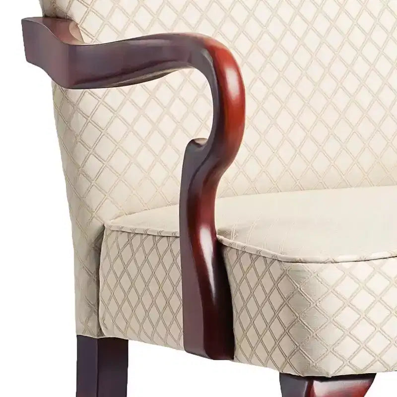 Chaise d'appoint moderne et élégante pour salon, avec accoudoirs rembourrés en col de cygne, en bois massif, pour salon ou chambre.