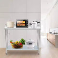 Acekool 32x24 Inch Stainless Steel Prep Table with Storage Shelf, Easy-Clean Surface, and Quick Assembly for Kitchen, Bakery, or Food Truck