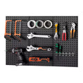 VEVOR Metal Pegboard Panels, 24 x 12 Pegboard, 3 Panels, Heavy Duty Steel Peg Board Wall Organizer, Black