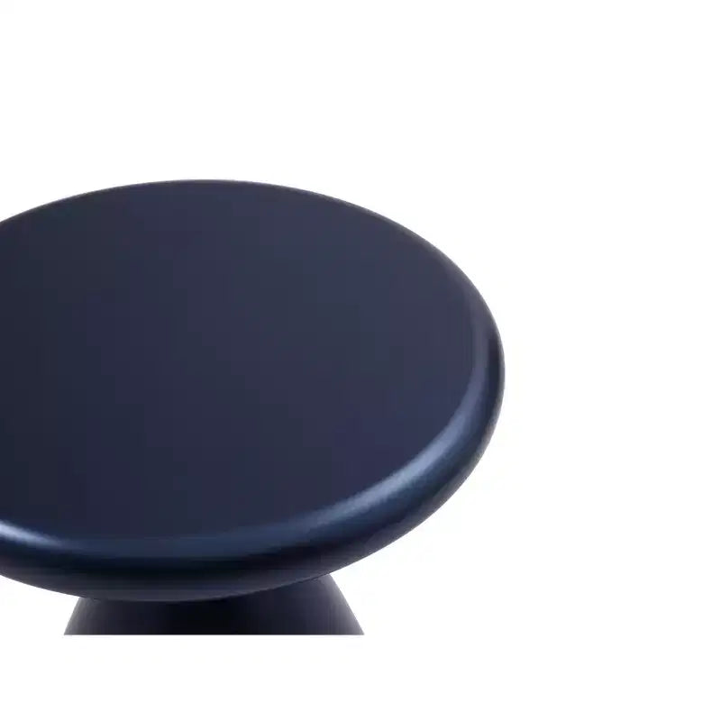 Table d'appoint ronde en métal bleu de 45 po de hauteur, 1 pièce