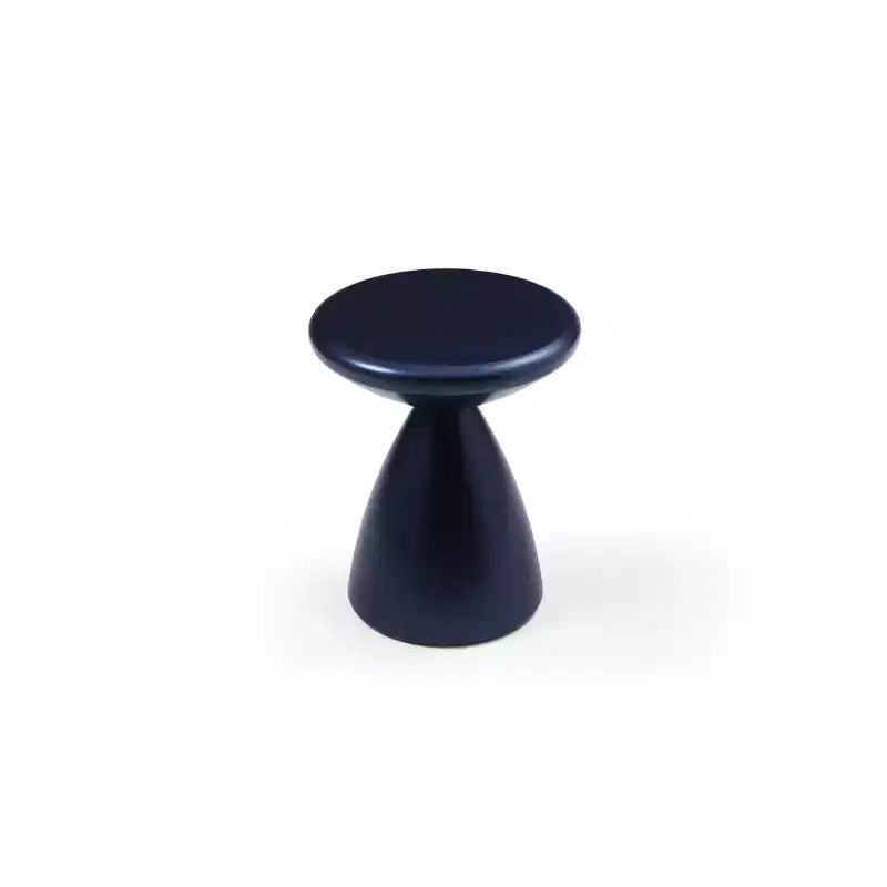 Table d'appoint ronde en métal bleu de 45 po de hauteur, 1 pièce