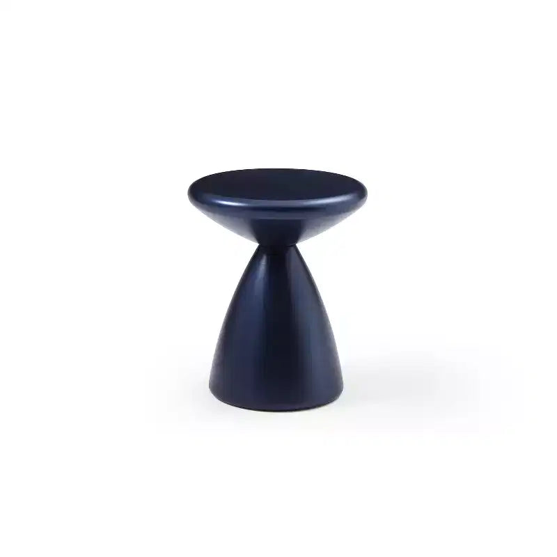 Table d'appoint ronde en métal bleu de 45 po de hauteur, 1 pièce