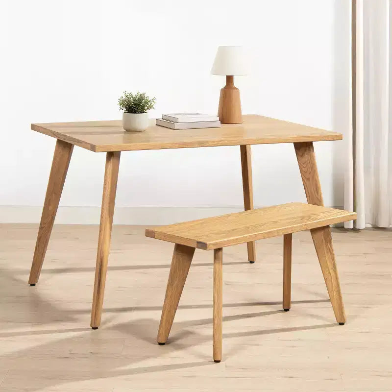 Banc en chêne rouge massif Capri 35,5