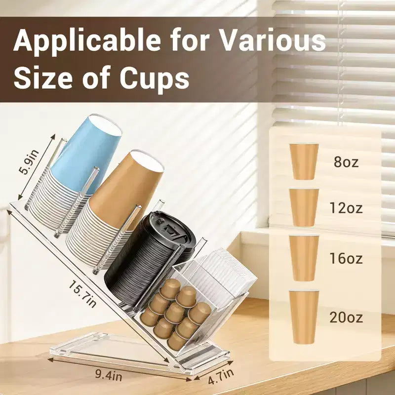 Organisateur de capsules de café en acrylique, distributeur de dosettes transparent durable pour cuisine et bar à café