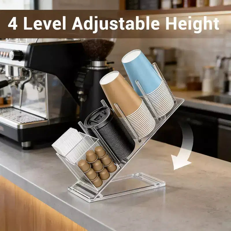 Organisateur de capsules de café en acrylique, distributeur de dosettes transparent durable pour cuisine et bar à café