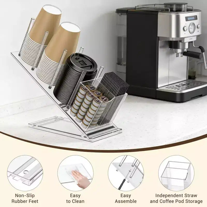 Organisateur de capsules de café en acrylique, distributeur de dosettes transparent durable pour cuisine et bar à café