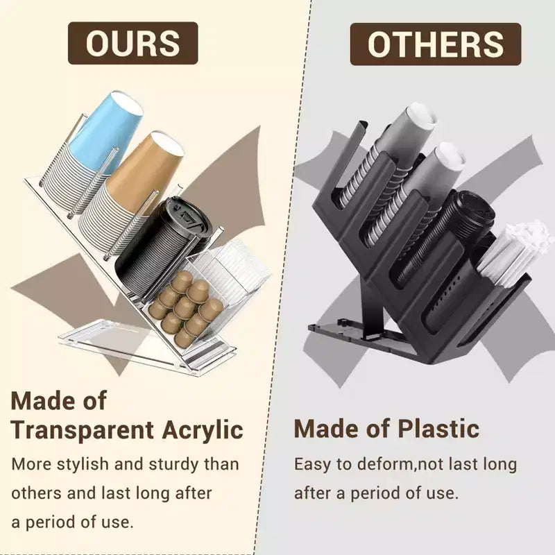 Organisateur de capsules de café en acrylique, distributeur de dosettes transparent durable pour cuisine et bar à café