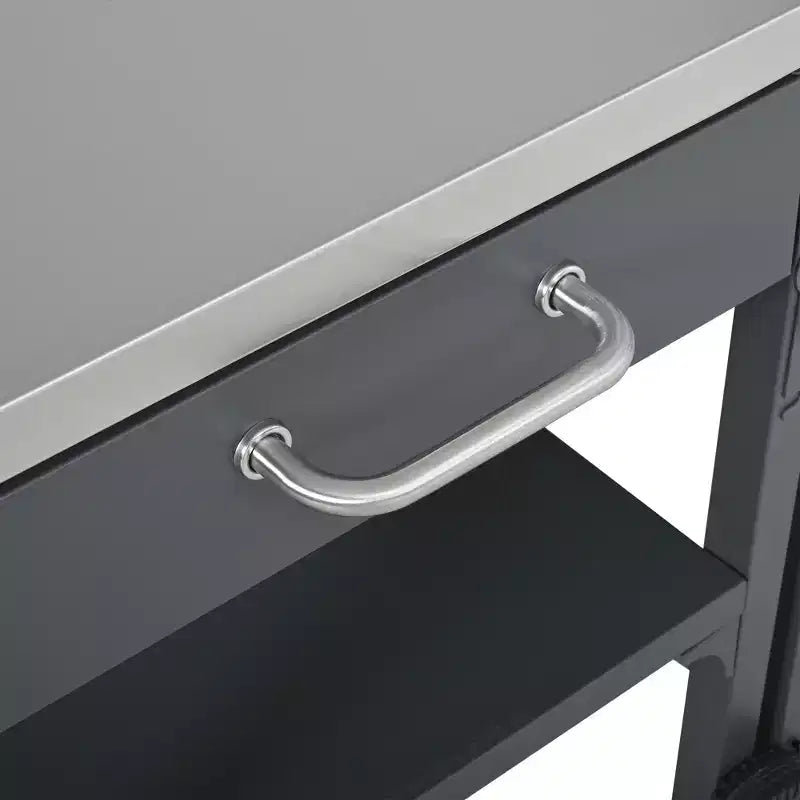 Chariot de cuisine d'extérieur pliable en acier inoxydable avec roulettes