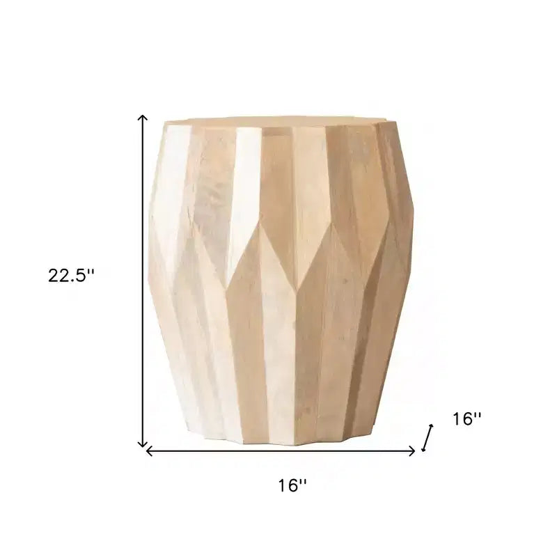 23 Table d'appoint ronde en bois massif naturel