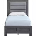 Passion Furniture Plano Gray Wood Frame Twin Panel Bed