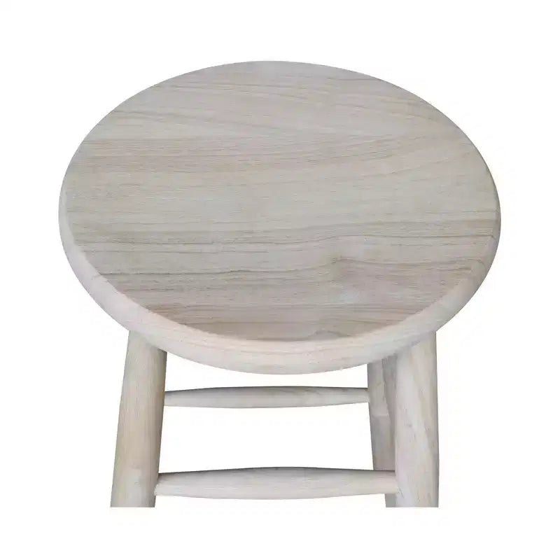 Tabouret de bar à hauteur de comptoir avec assise incurvée de 76 cm, non fini : Bois massif, rond, sans dossier