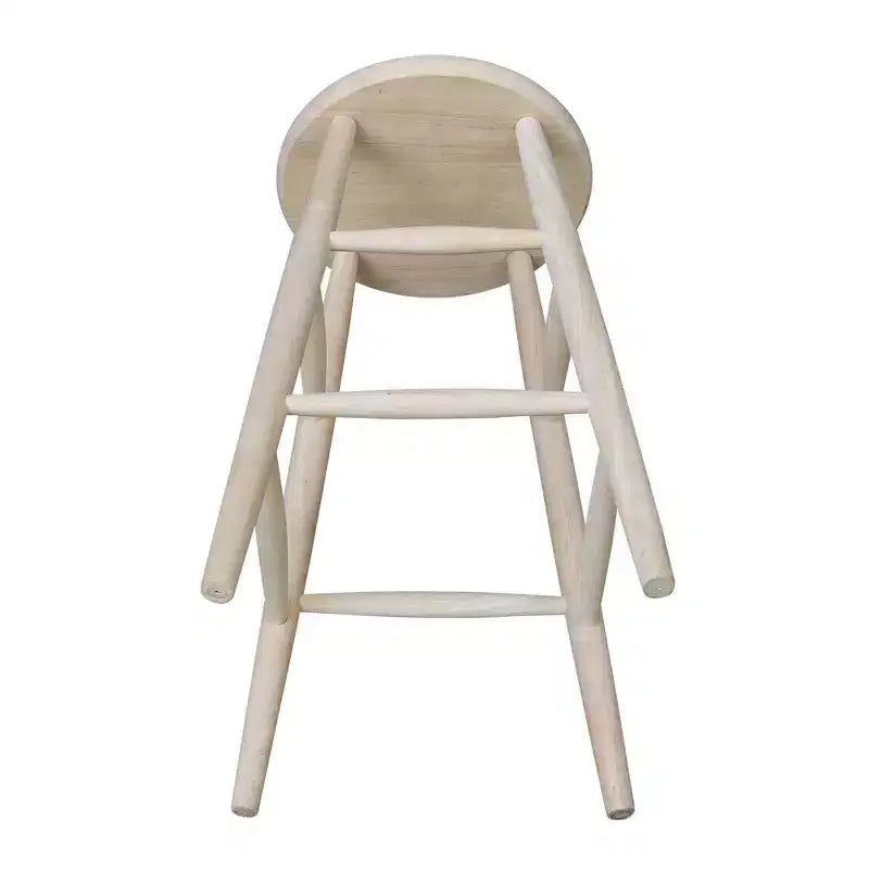 Tabouret de bar à hauteur de comptoir avec assise incurvée de 76 cm, non fini : Bois massif, rond, sans dossier