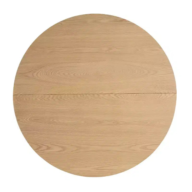 Table à manger ronde rustique en bois de 48 po avec pieds entrecroisés, couleur naturelle