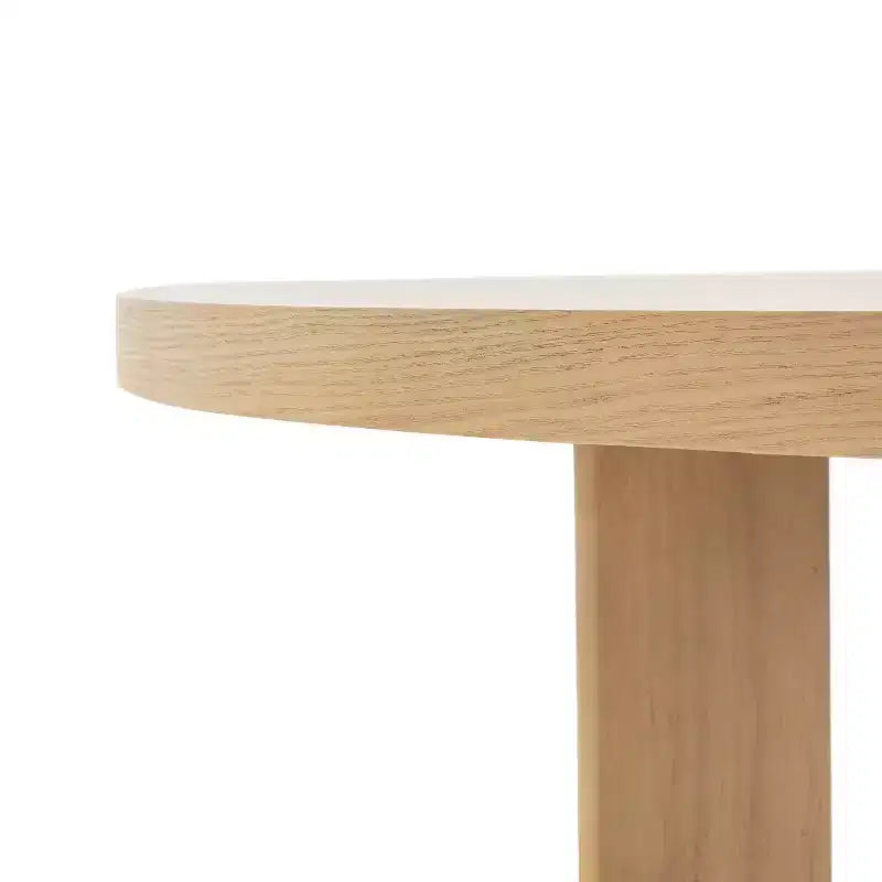 Table à manger ronde rustique en bois de 48 po avec pieds entrecroisés, couleur naturelle
