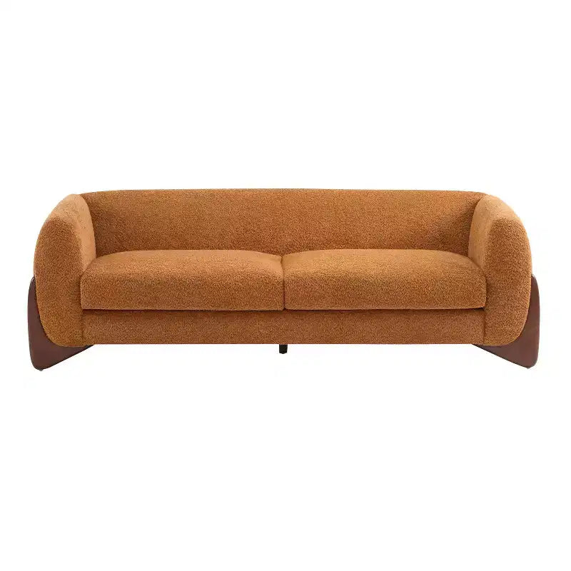 Christopher Knight Home Mia 82.75" Boucle Fabric 3 Seater Sofa Caramel