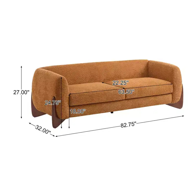 Canapé 3 places en tissu 82,75 po Caramel