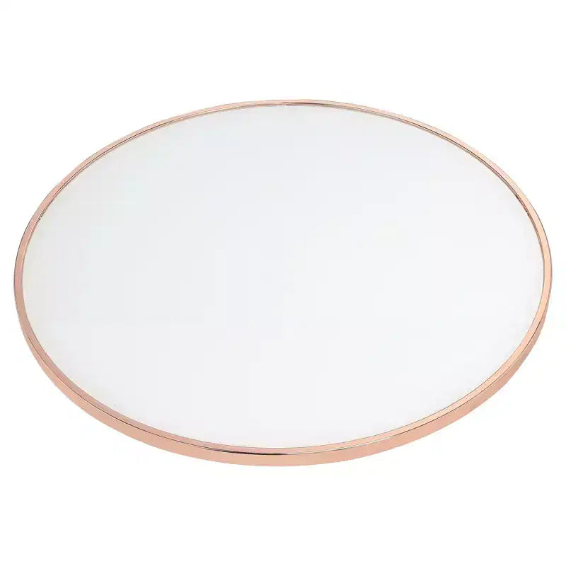 Table d'appoint or rose givré - : Contemporain, Verre trempé, Cadre métallique