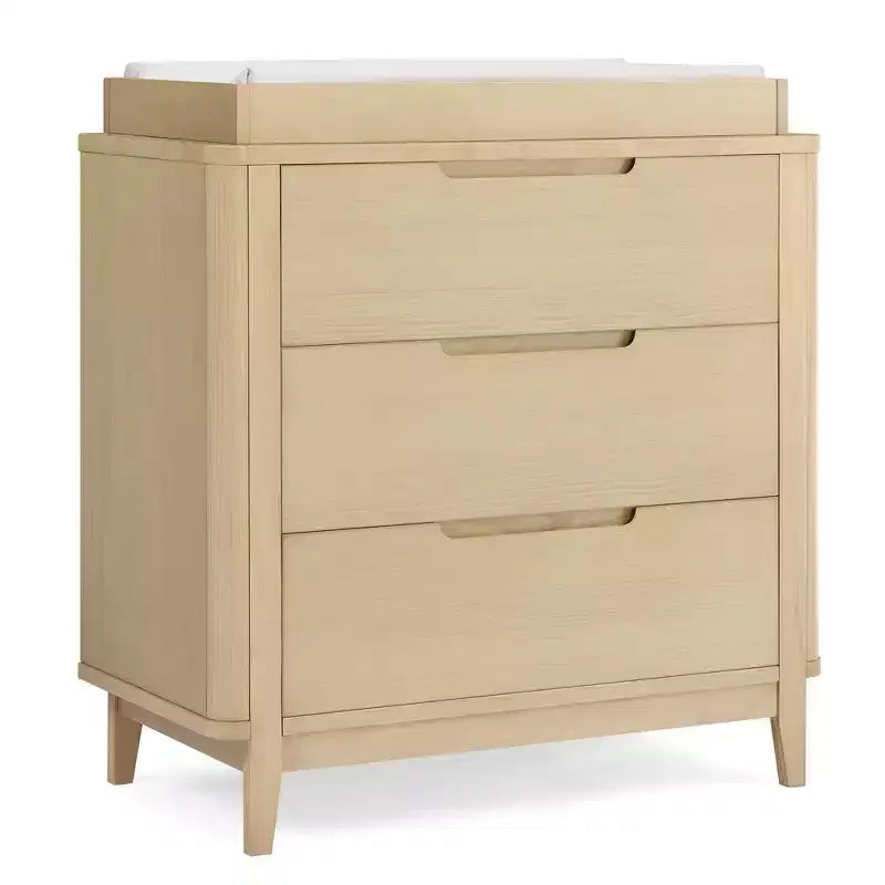 Commode à 3 tiroirs avec plateau à langer et tiroirs à verrouillage mutuel