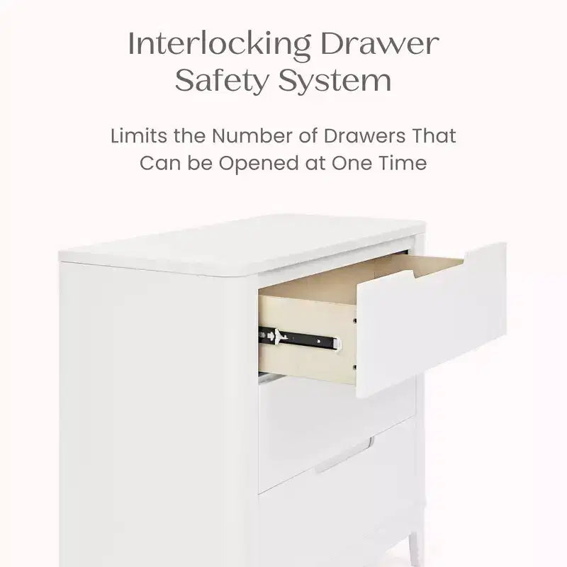 Commode à 3 tiroirs avec plateau à langer et tiroirs à verrouillage mutuel