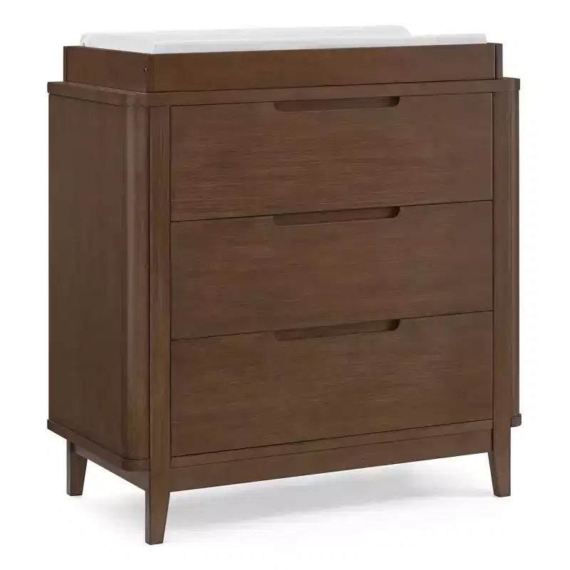 Commode à 3 tiroirs avec plateau à langer et tiroirs à verrouillage mutuel